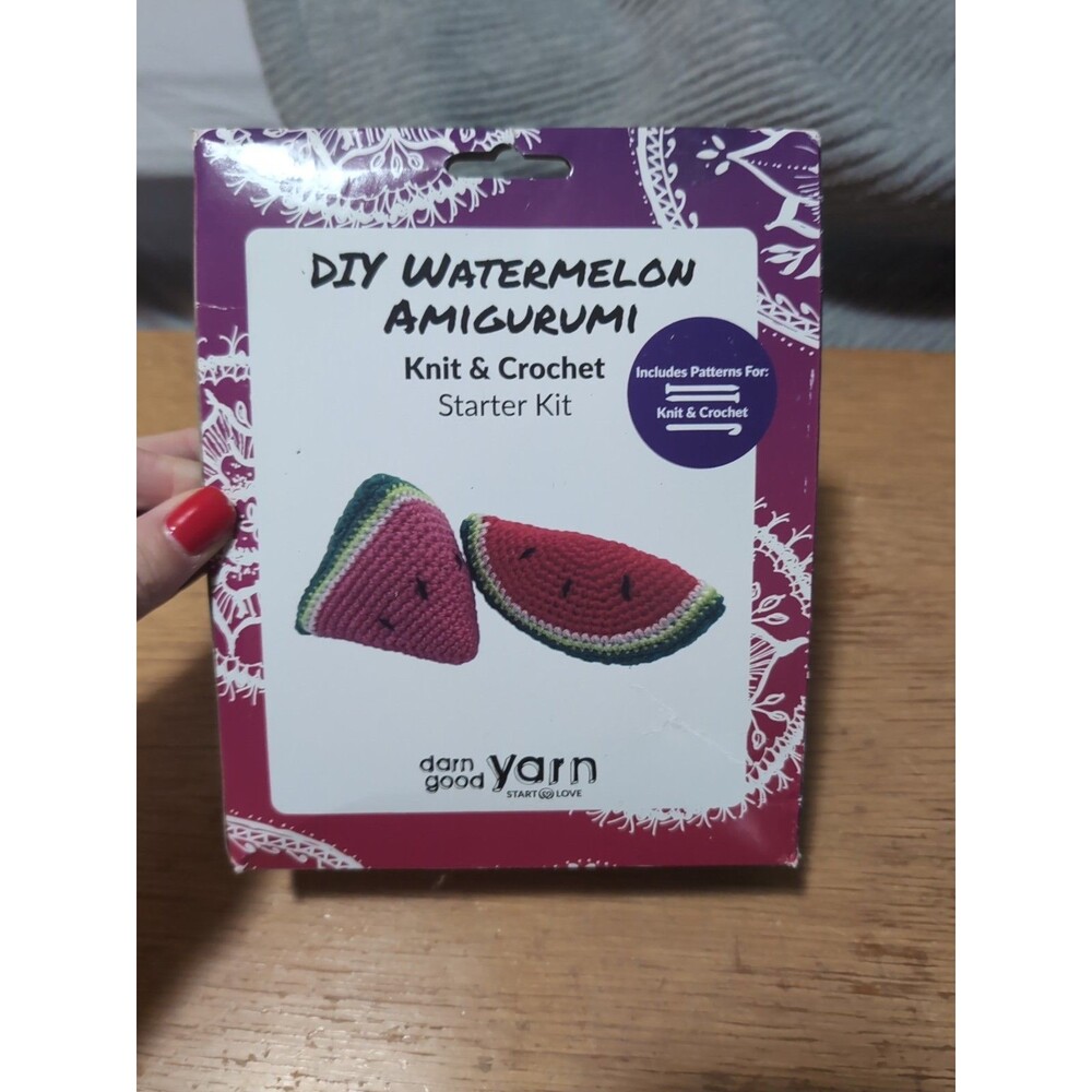 Darn Good Yarn Watermelon AMIGURUMI Knit & Crochet Starter Pattern Kit New